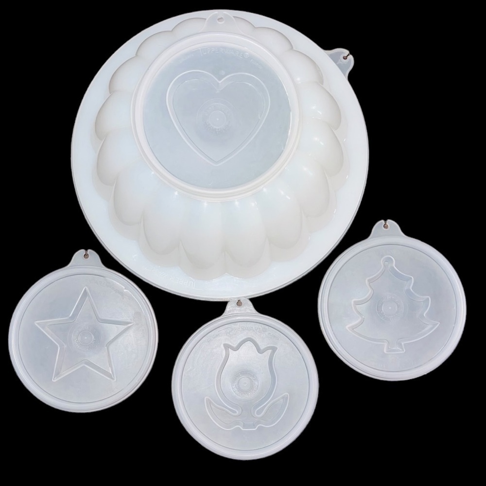 VINTAGE TUPPERWARE, Jel-n-Serve, Jello Mold With 4 Inserts